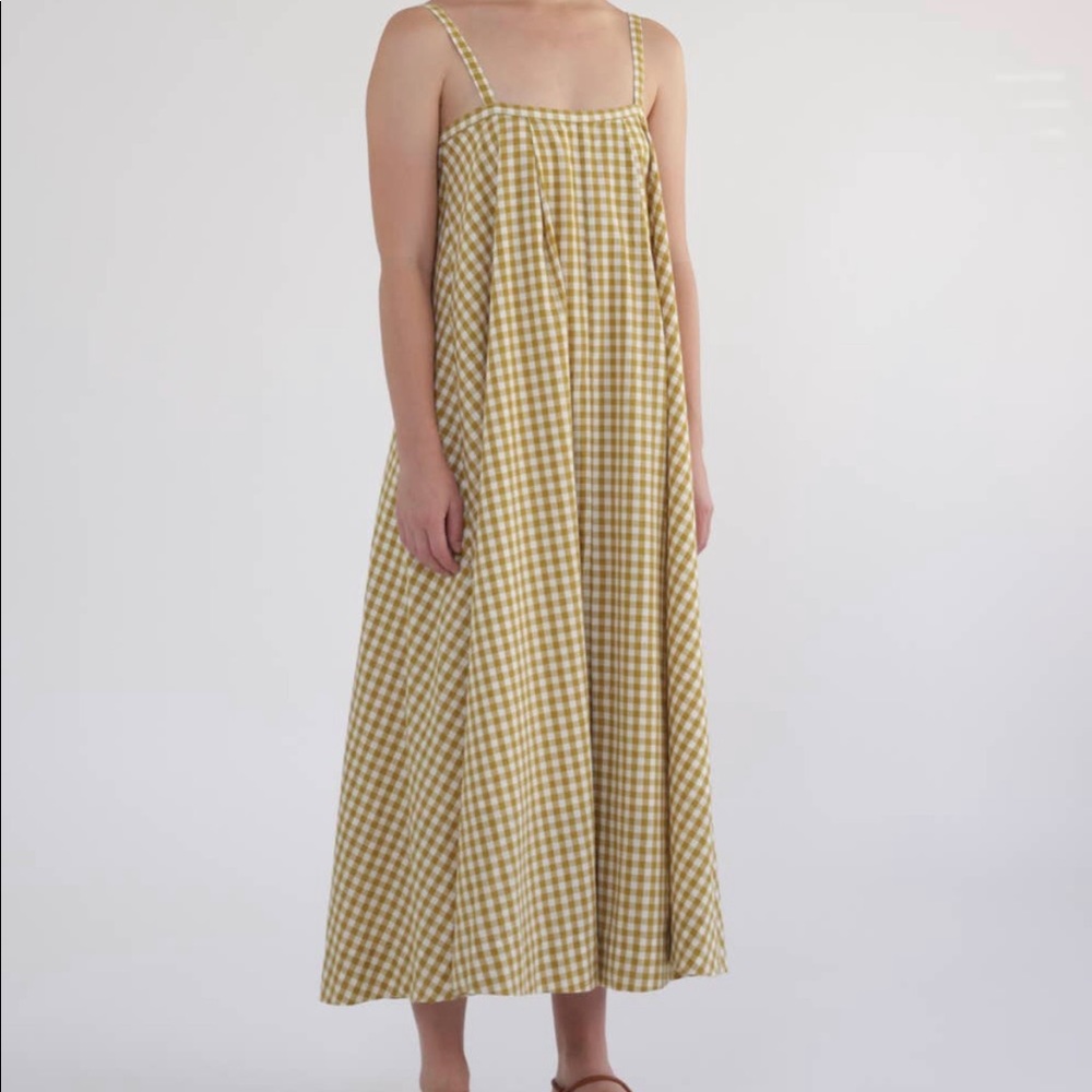 Gingham tie back midi dress